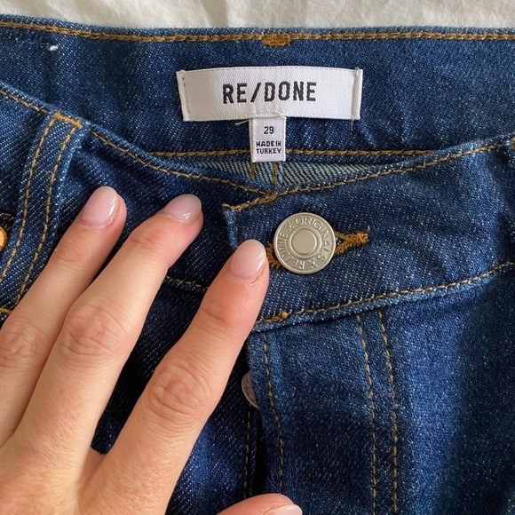 Re/Done- NWT Rigid Like 90s High Rise Loose Dark Denim Jeans - Picture 9 of 9